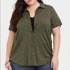 Olive Green Button Up Blouse